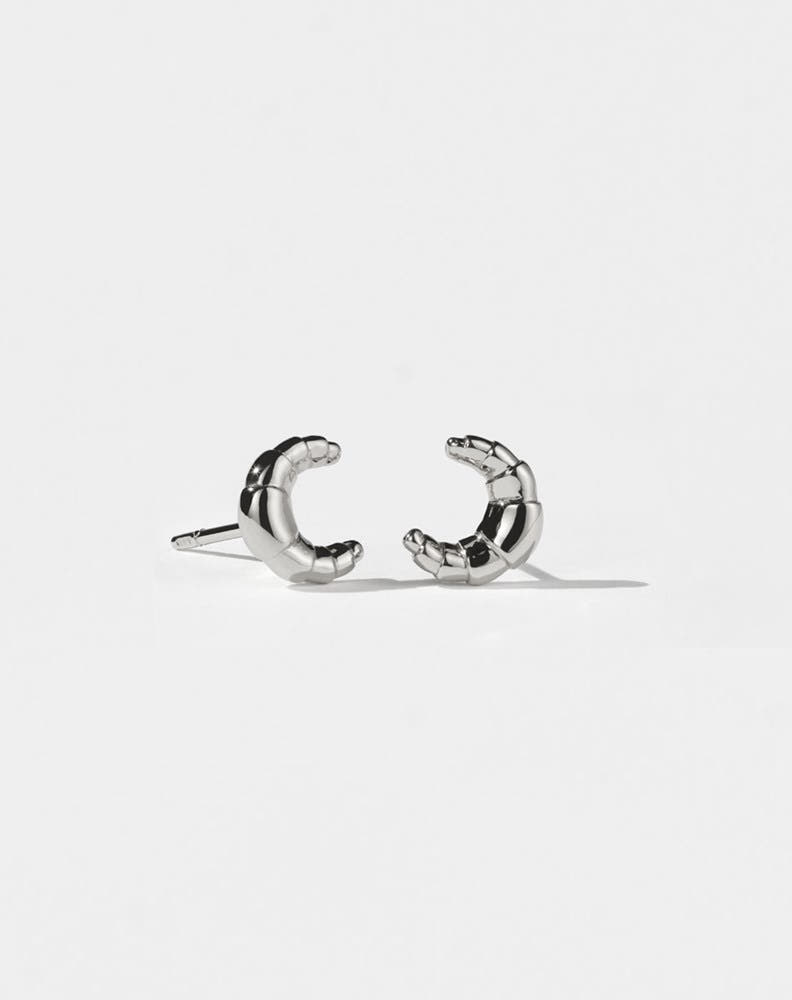 Croissant Stud Earrings | Sterling Silver