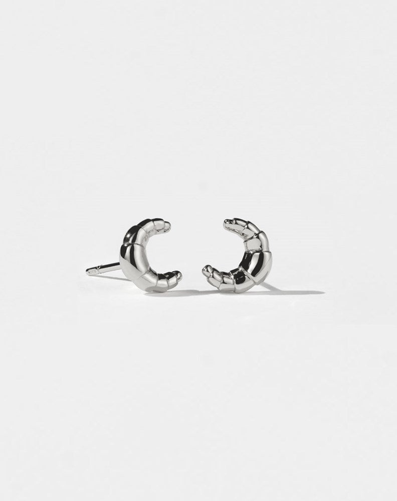 Croissant Stud Earrings | Sterling Silver