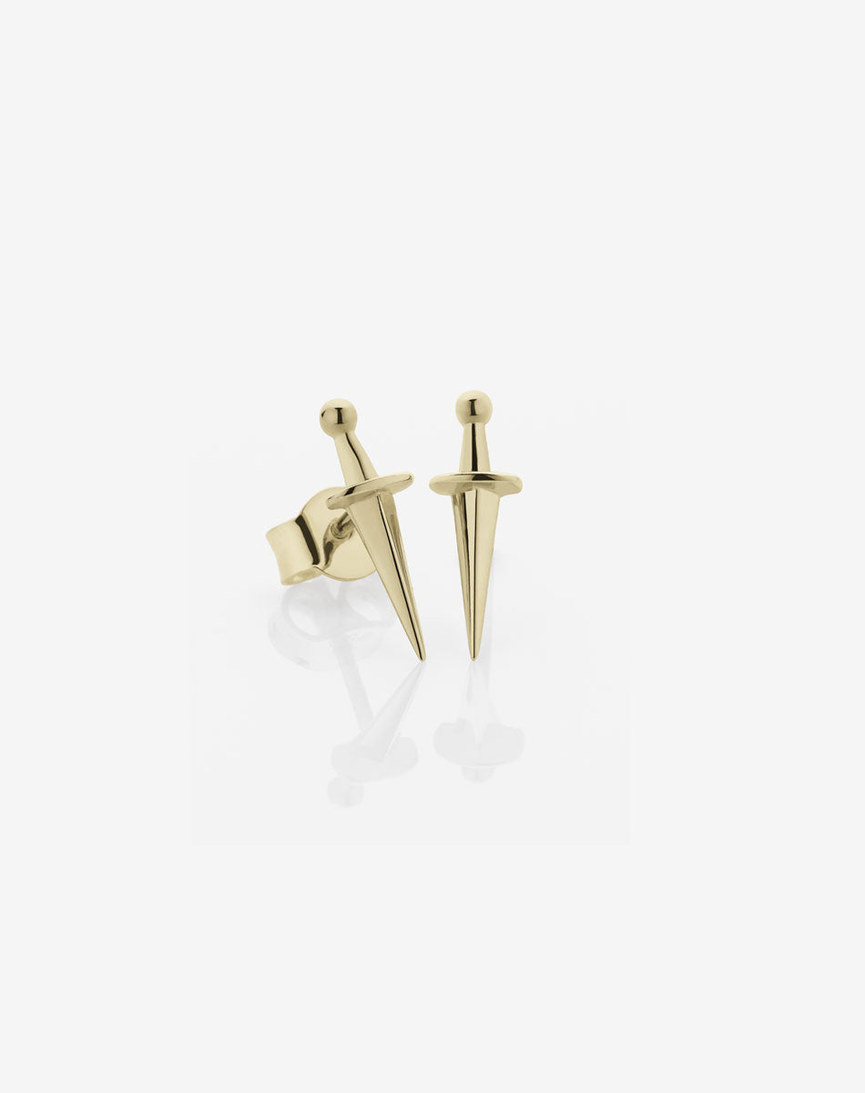 Dagger Stud Earrings | 9ct Yellow Gold