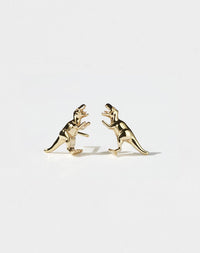 Dinosaur Stud Earrings | 23kt Gold Plated