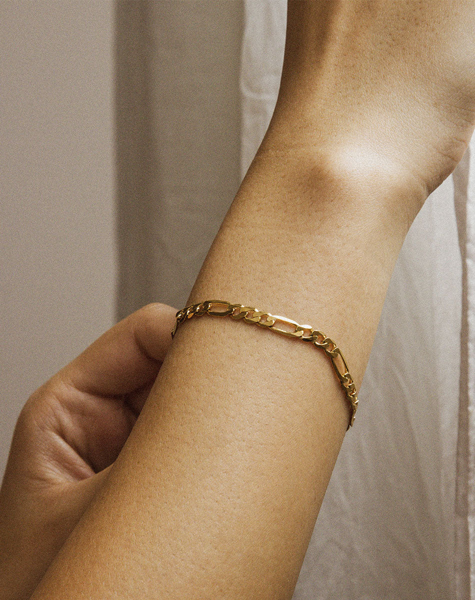 Figaro Wide Chain Bracelet | Sterling Silver - Meadowlark Jewellery