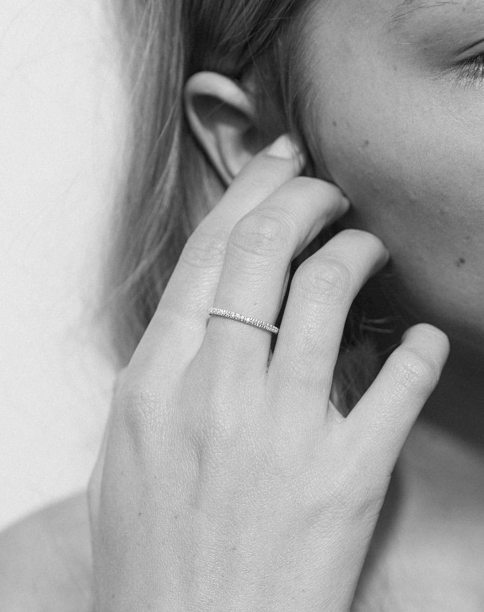 1mm Halo Eternity Band | 9ct Yellow Gold