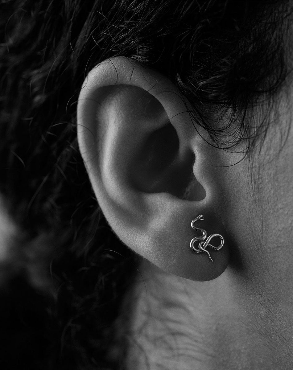 Medusa Stud Earrings | 23kt Gold Plated