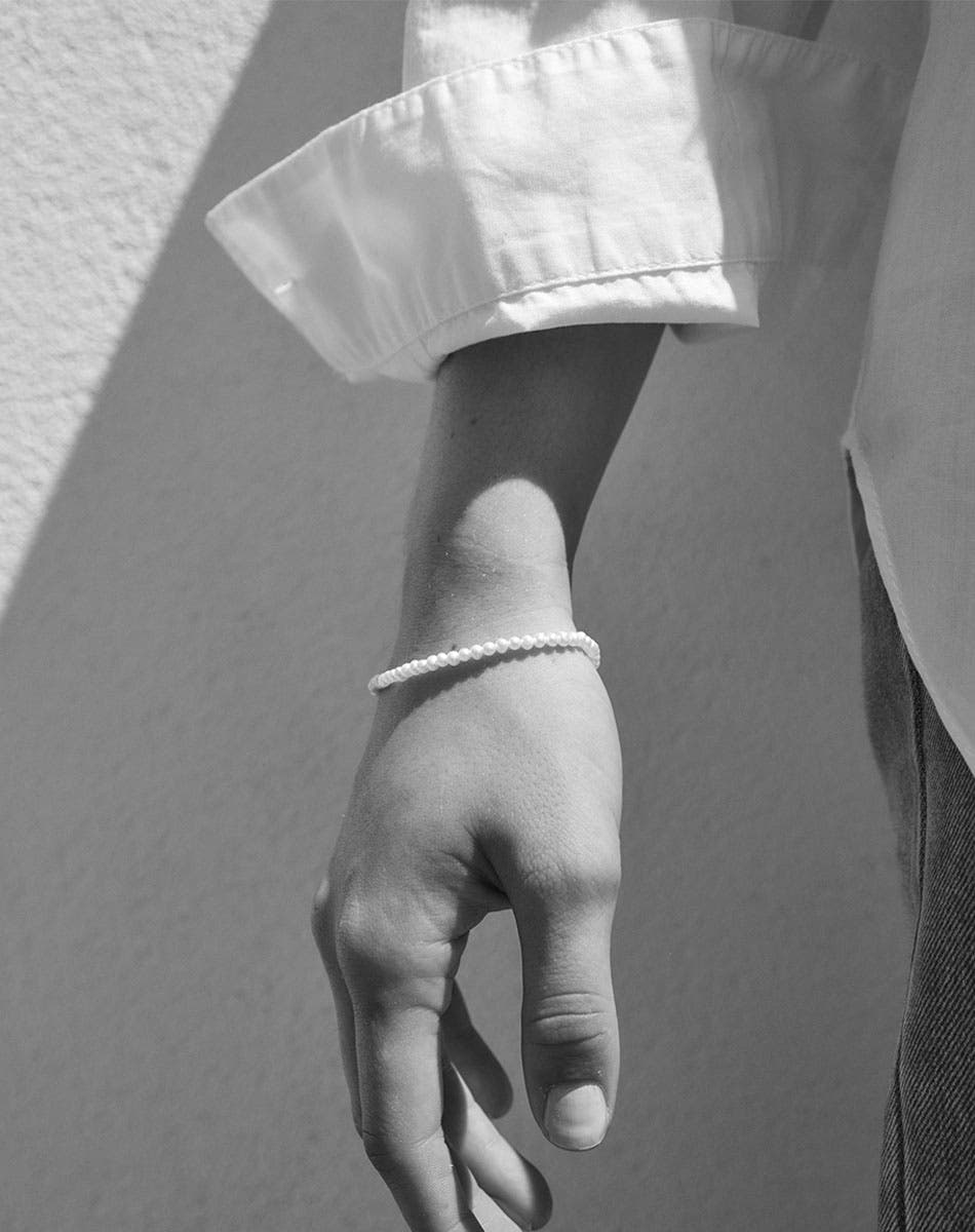 Micro Pearl Bracelet | Sterling Silver