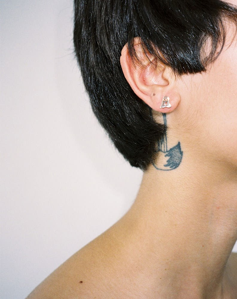 Nell Ghost Stud Earrings | 9ct Yellow Gold