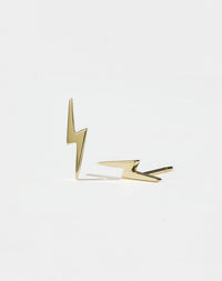 Nell Lightning Bolt Stud Earrings | Gold Plated