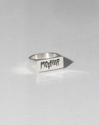 Nell Mother Ring Oxidised | 9ct Yellow Gold