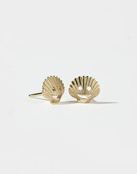 Nell Shell Stud Earrings | 9ct Yellow Gold