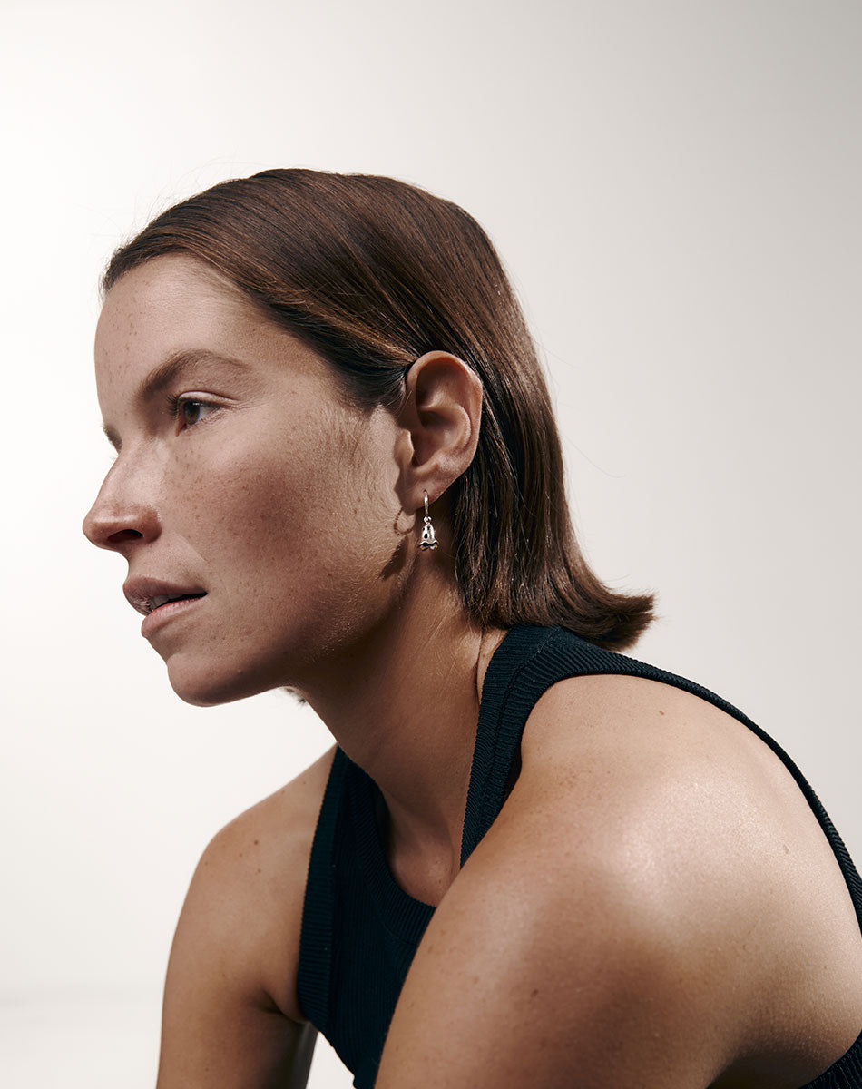 NELL Ghost Signature Hoops | 9ct Yellow Gold