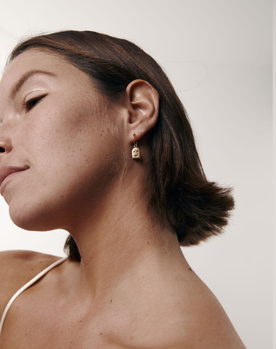 NELL Headstone Signature Hoops | Sterling Silver