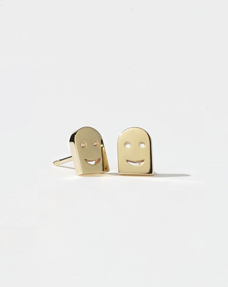 Nell Headstone Stud Earrings | Gold Plated