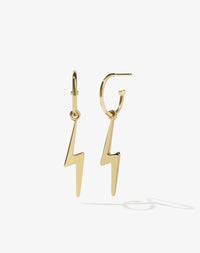 NELL Lightning Bolt Signature Hoops | Gold Plated