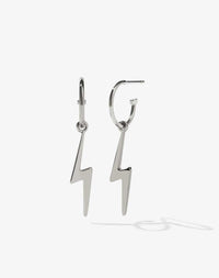 NELL Lightning Bolt Signature Hoops | Sterling Silver