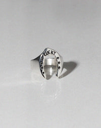 Nell Lucky Ring Oxidised | 9ct Yellow Gold