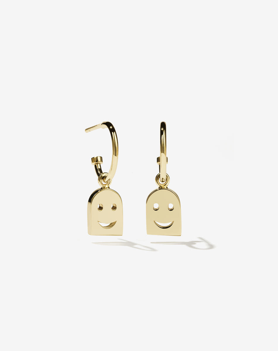 NELL Headstone Signature Hoops | 9ct Yellow Gold