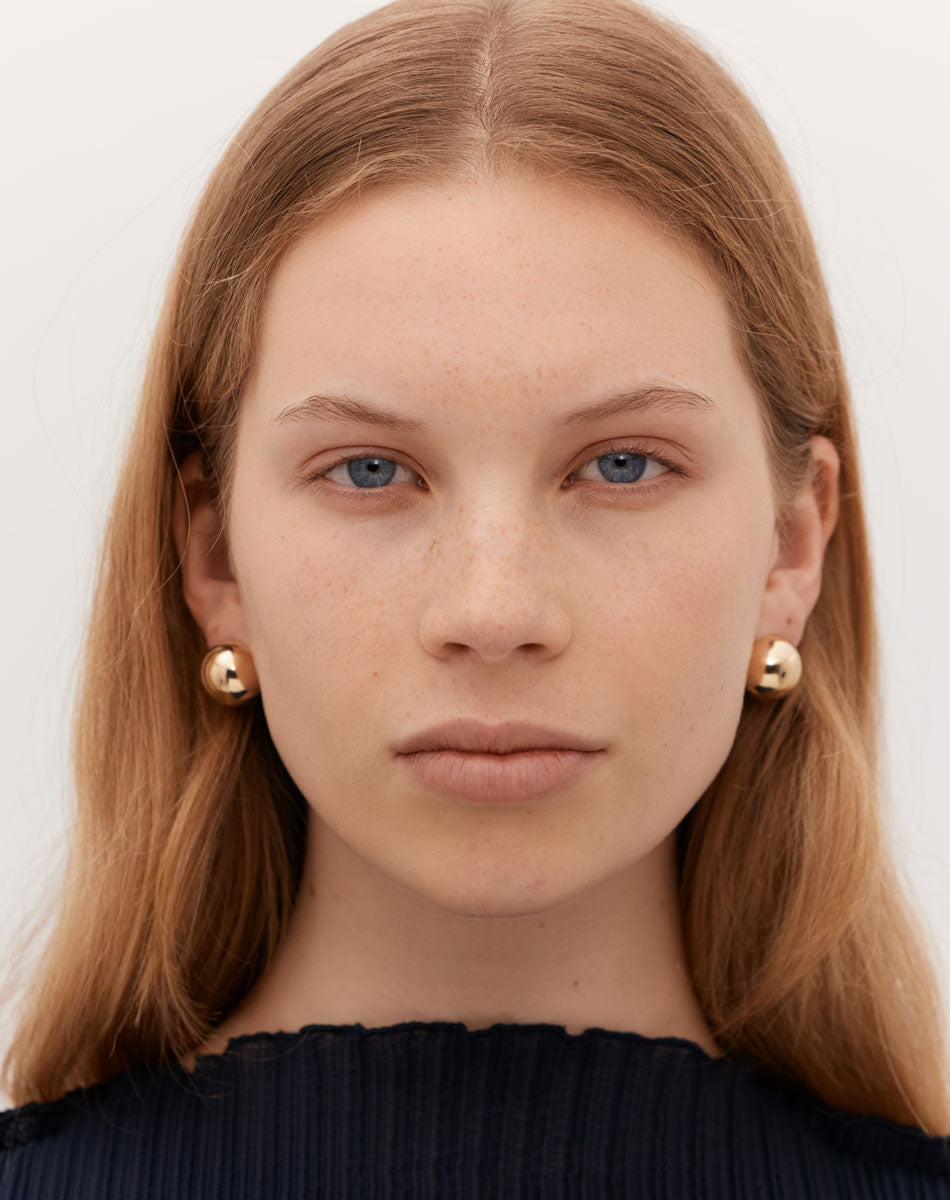 Orb Earrings Medium | 23kt Gold Plated