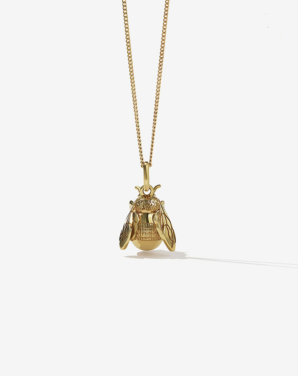 Meadowlark bee charm necklace