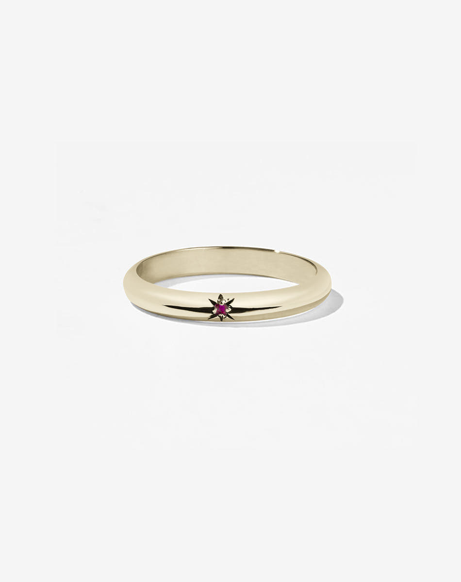 Diamond Star Band Round | 9ct Yellow Gold