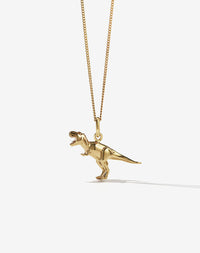 Dinosaur Charm Necklace | 23kt Gold Plated