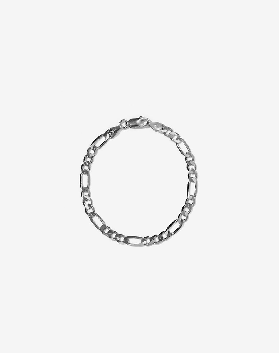 Figaro Wide Chain Bracelet | Sterling Silver - Meadowlark Jewellery