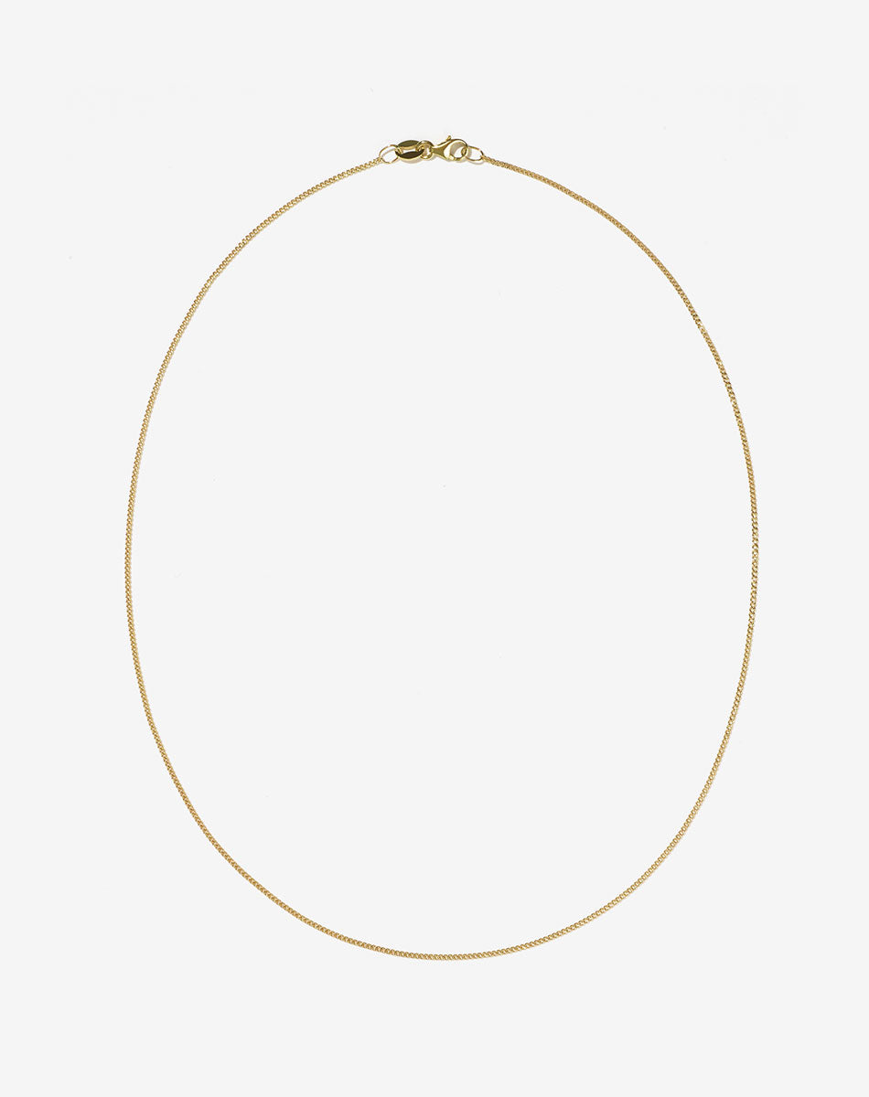 Diamond Curb Necklace | 23k Gold Plated