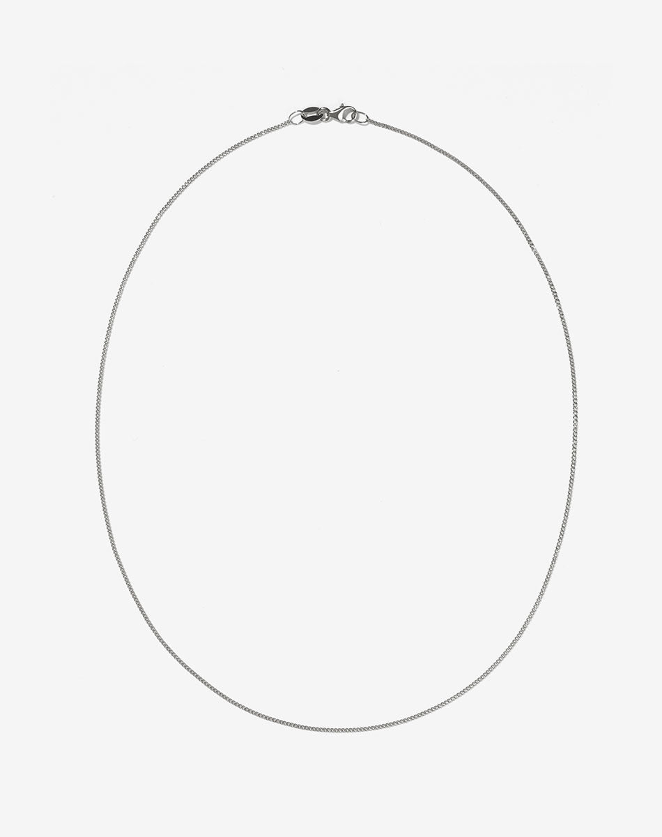 Diamond Curb Necklace | Sterling Silver