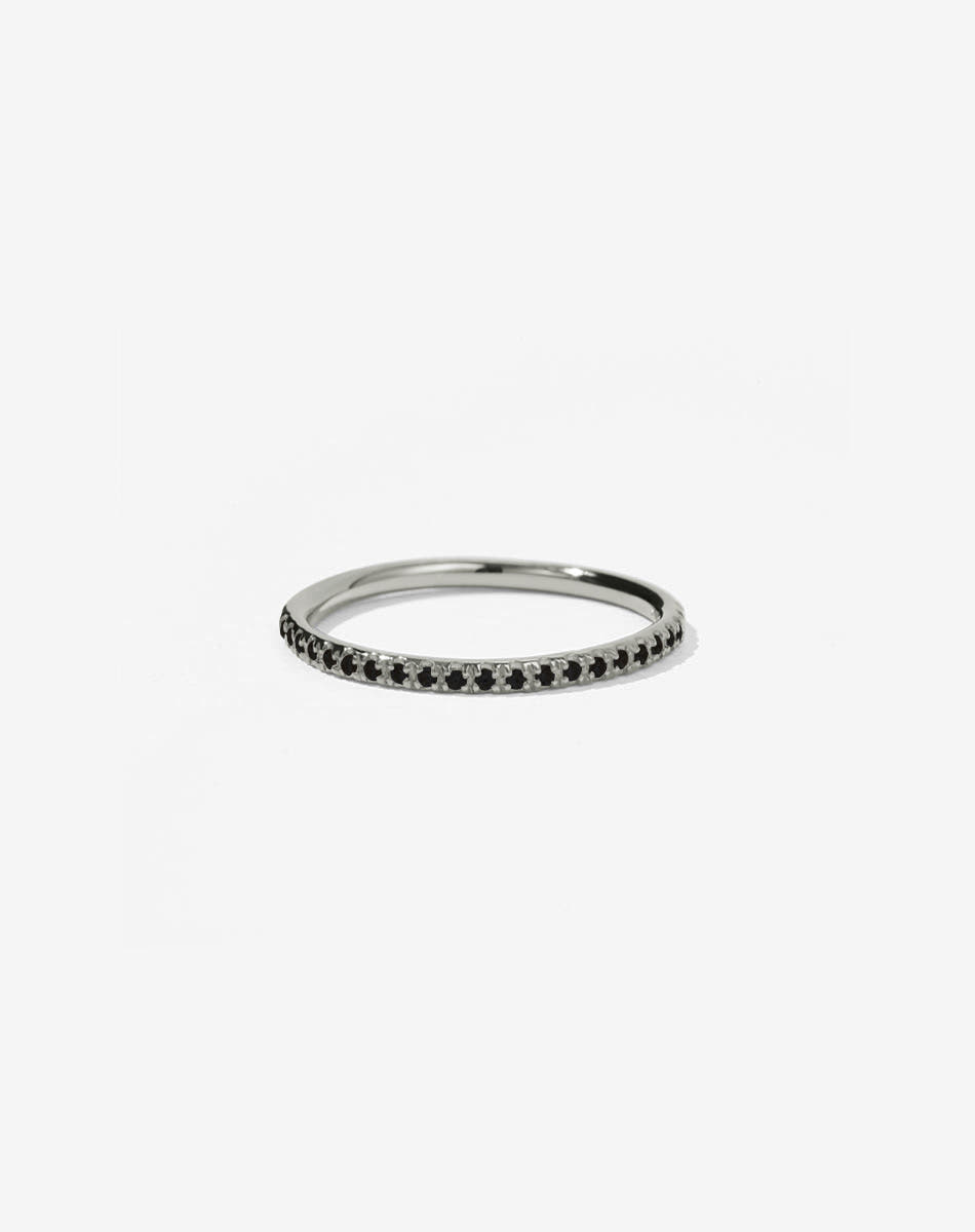 1mm Halo Eternity Band | 9ct White Gold
