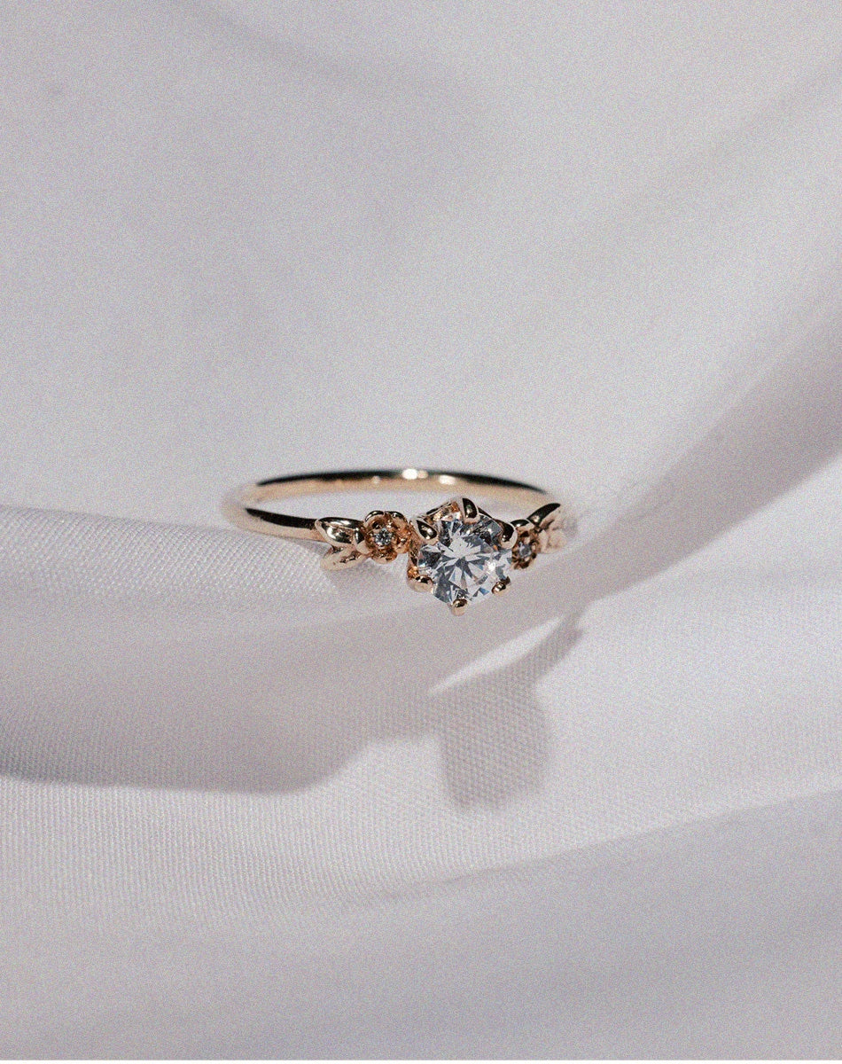 Floral Diamond Engagement Ring