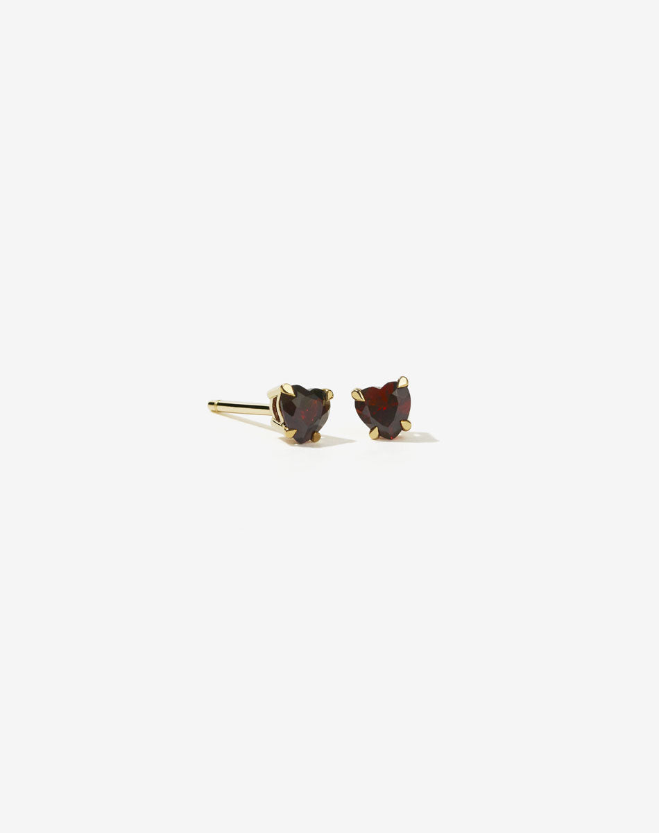 Micro Heart Jewel Studs | 23k Gold Plated
