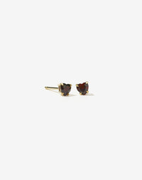Micro Heart Jewel Studs | 9ct Yellow Gold