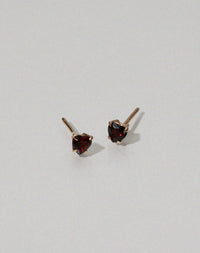Micro Heart Jewel Studs | 9ct Yellow Gold