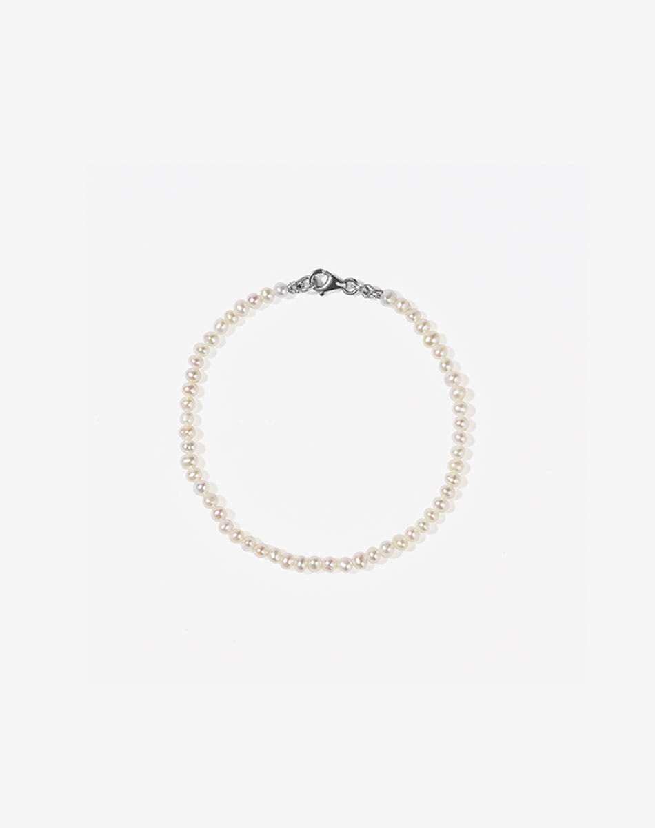 Micro Pearl Bracelet | Sterling Silver