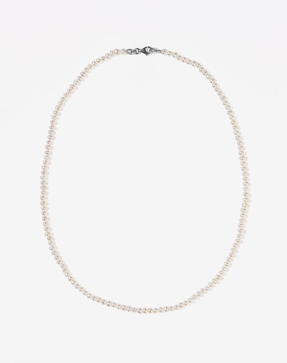 Micro Pearl Necklace | Sterling Silver
