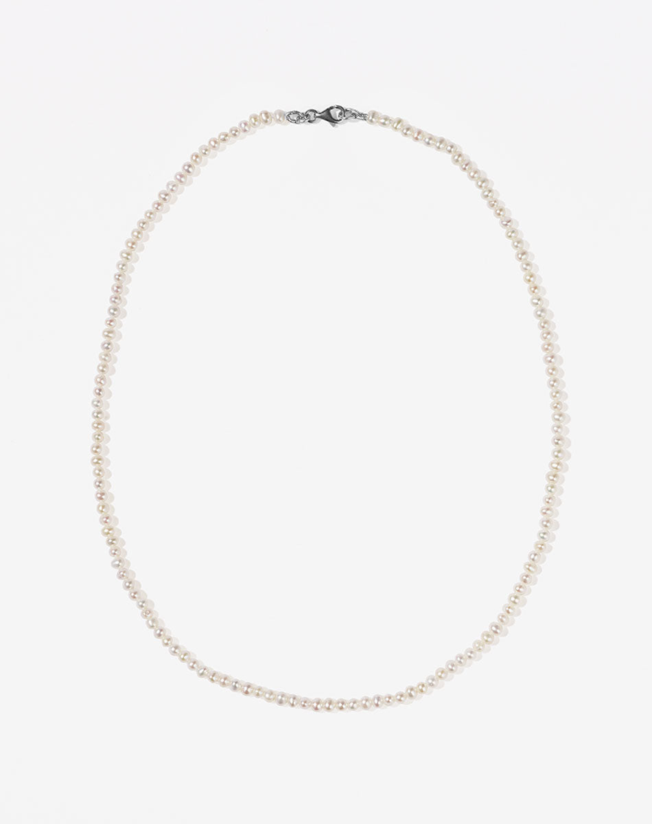 Micro Pearl Necklace | Sterling Silver