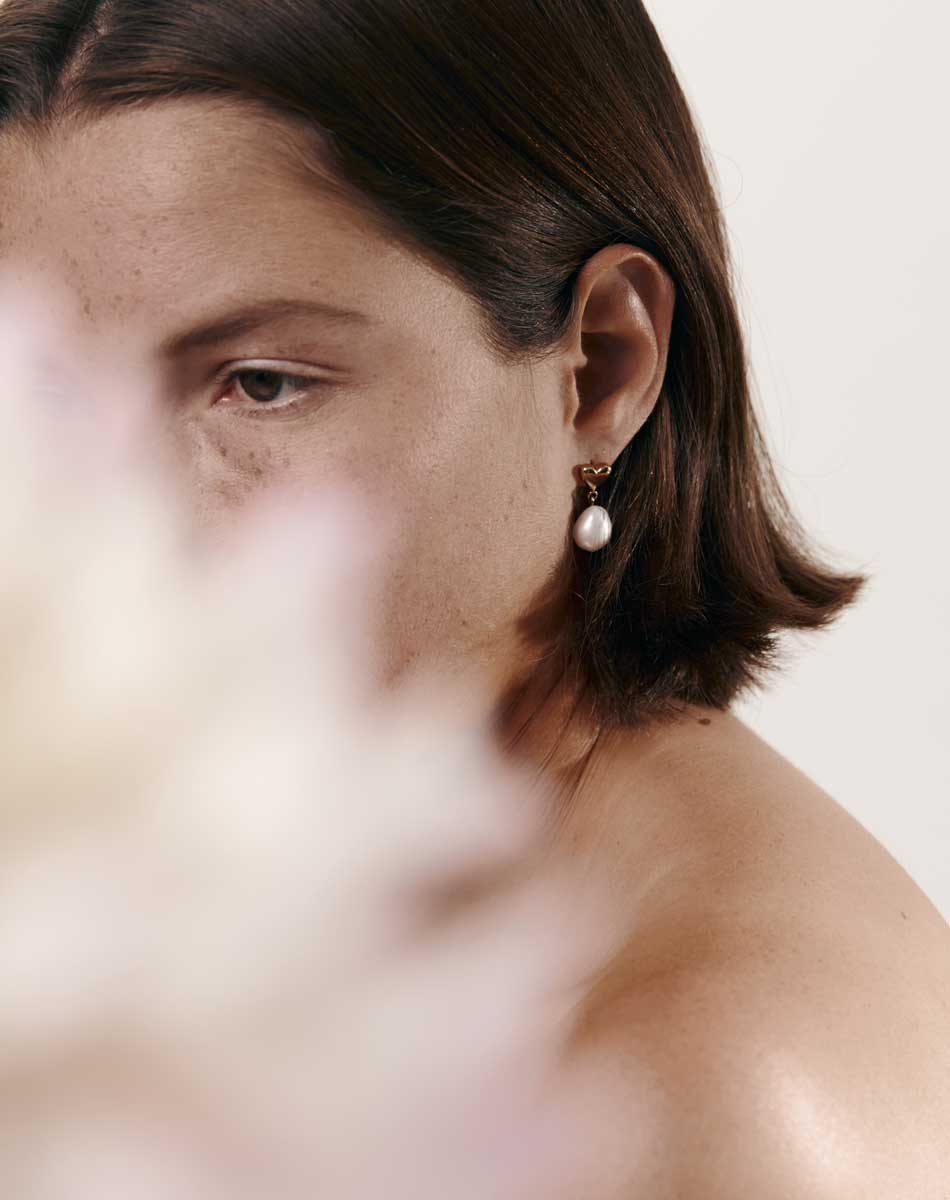 Mini Camille Pearl Drop Earrings | Sterling Silver