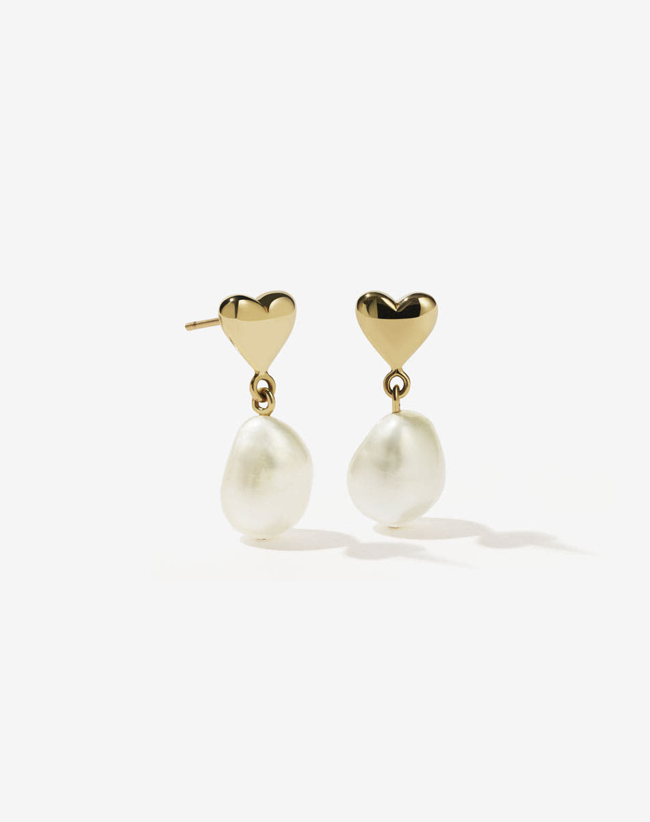 Mini Camille Pearl Drop Earrings | 9ct Yellow Gold