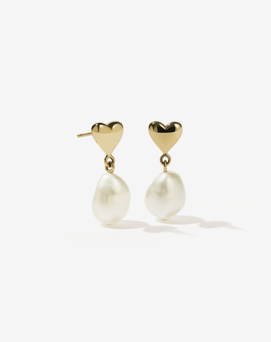 Mini Camille Pearl Drop Earrings | 23k Gold Plated