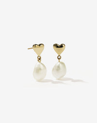 Mini Camille Pearl Drop Earrings | 23k Gold Plated