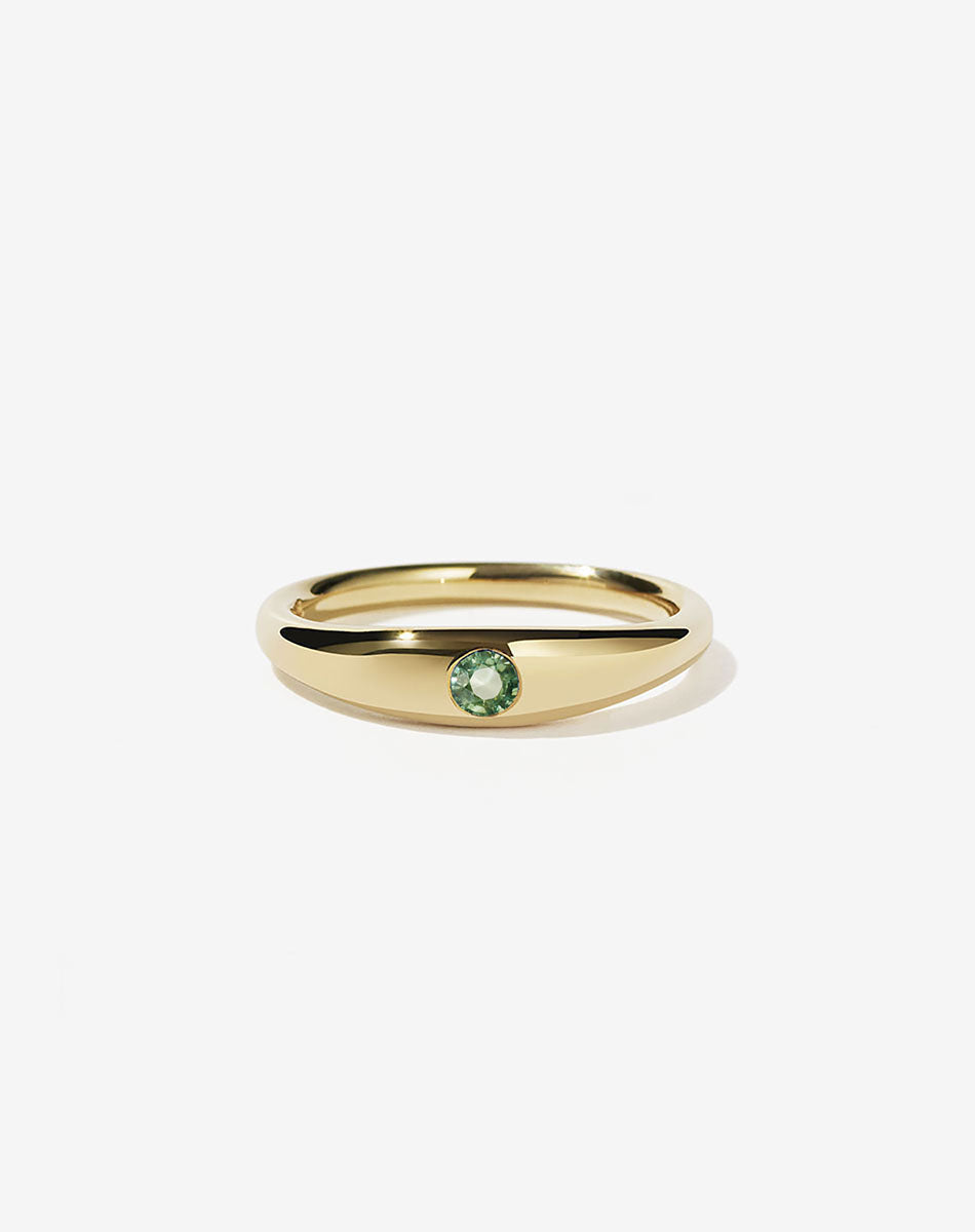 Mini Claude Ring with Stone | Gold Vermeil