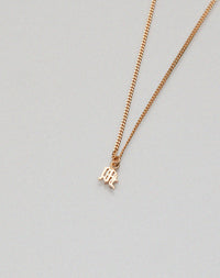 Mini Letter Charm Necklace | 23k Gold Plated