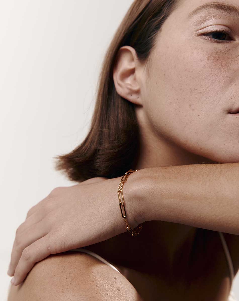 Paperclip Heavy Bracelet | 23k Gold Plated