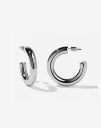 Taboo Midi Hoops | Sterling Silver
