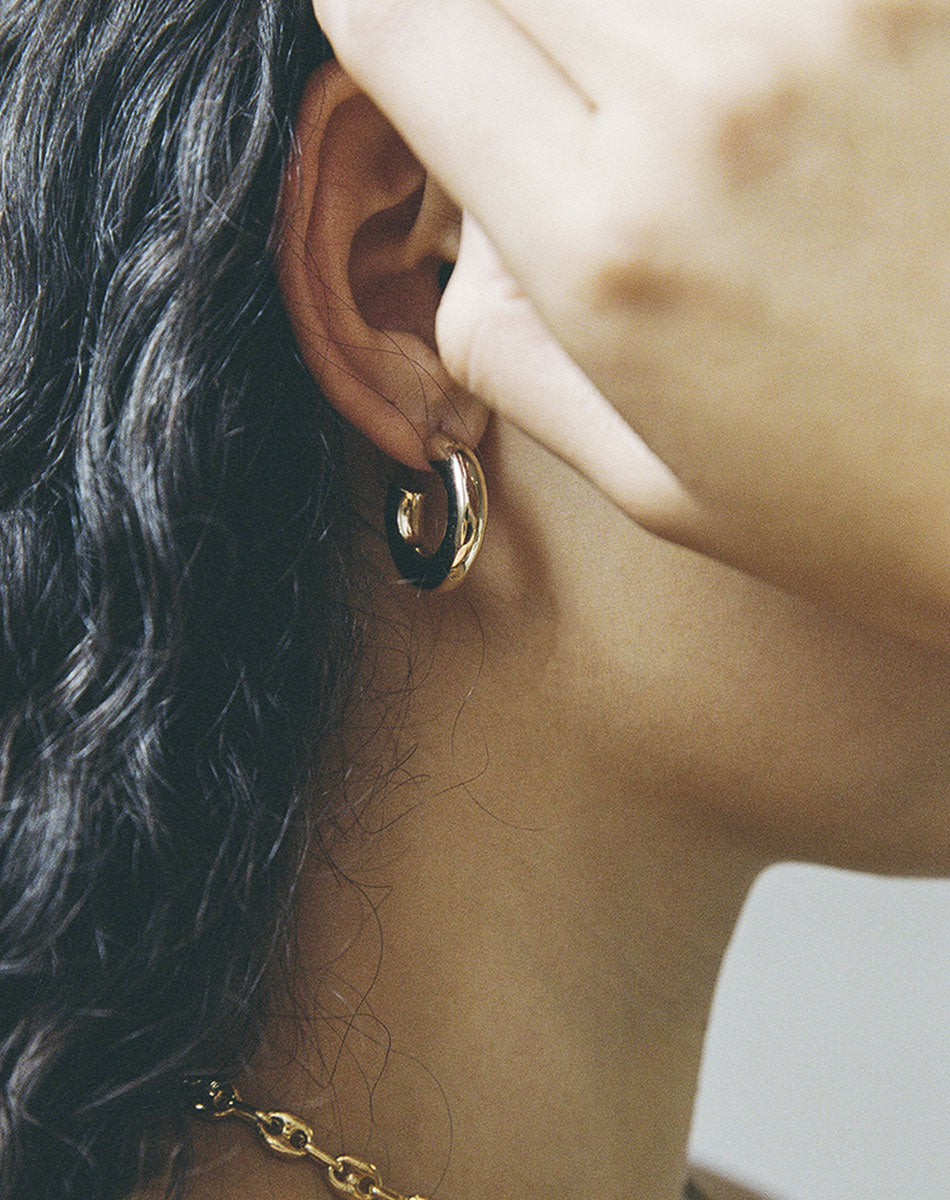 Taboo Mini Hoops | 23k Gold Plated