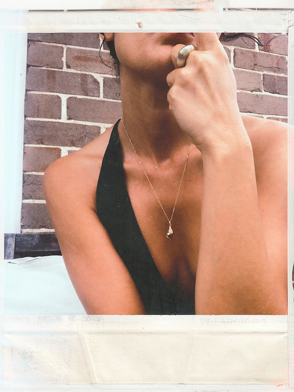 Ilkin wearing the Conch Charm Necklace &amp; Hera Ring.