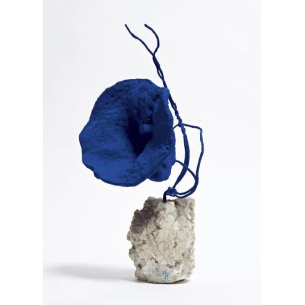 Untitled, blue sponge sculpture by Yves Klein